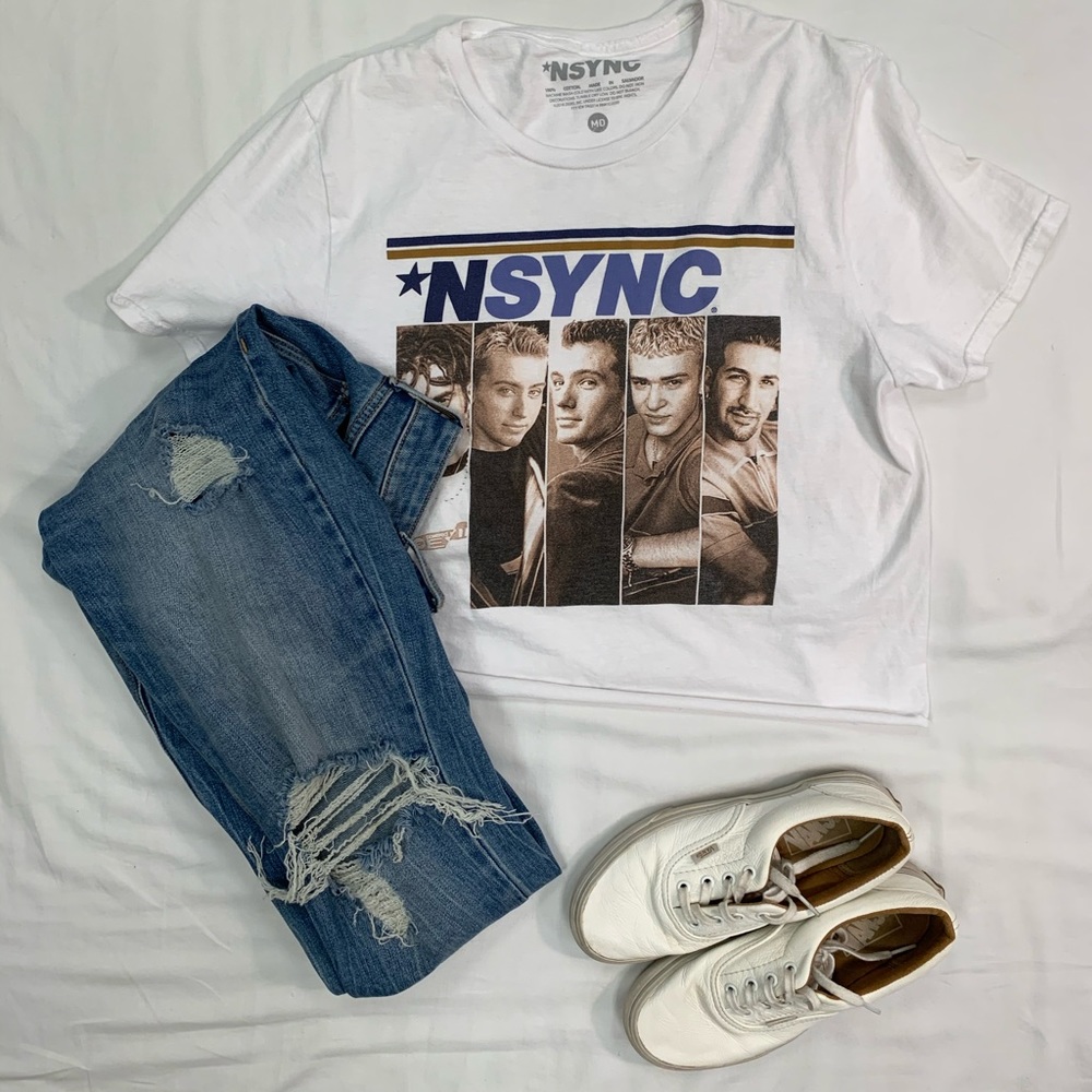 NSYNC vintage looking crop top size medium